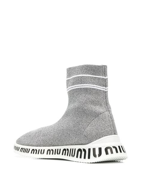 stretch knit high-top sneakers miu miu|where to buy miu michu.